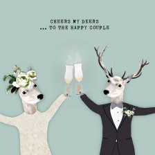 ''Cheers My Deers'' Wedding Card by Scaffardi